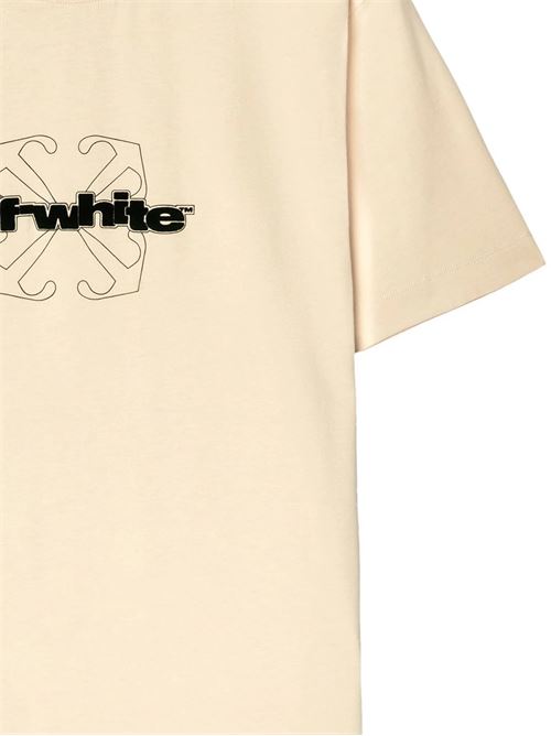 Beige cotton flocked logo OFF WHITE | OMAA027F24JER0076110